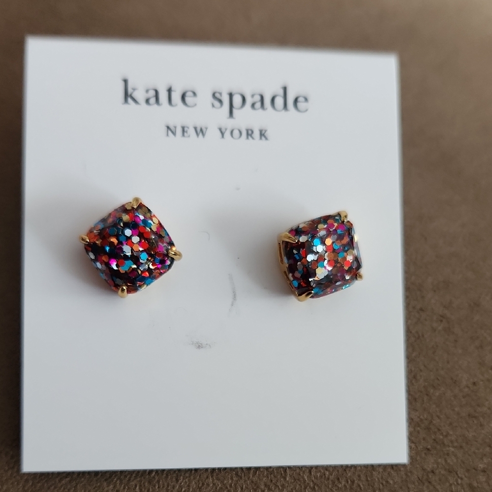 Kate Spade Colorful Glitter Square Earrings